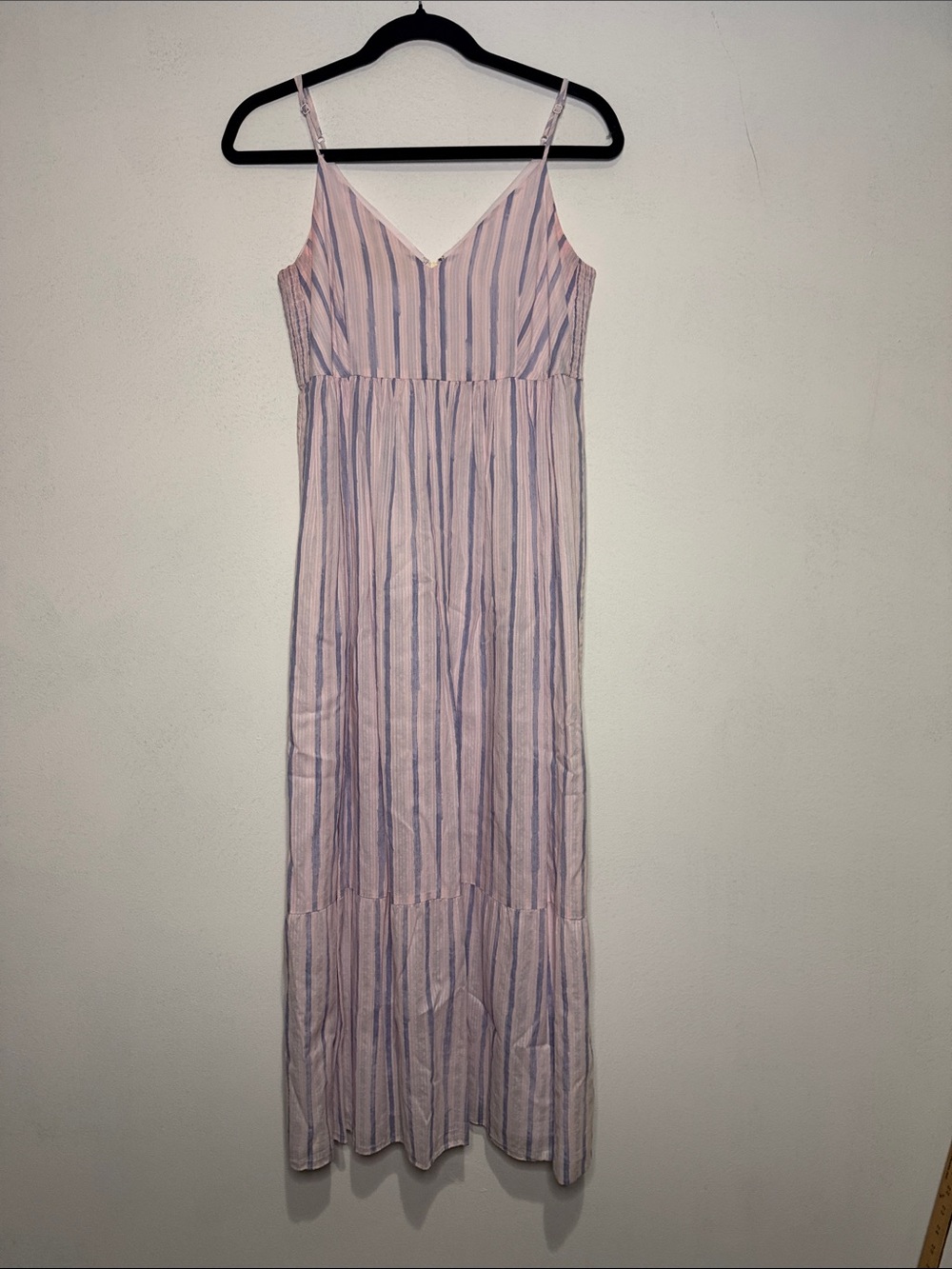 Club Monaco Pink Blue Striped Strappy Maxi Summer Dress Size 0